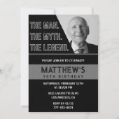 黒90歳の誕生日招待状ザ・マンザ・レジェンド 招待状 (正面)