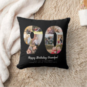 黒90番目写真丁合い挨拶カスタムメッセージ クッション (ブランケット)