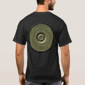 黒9mmのバッジのTシャツ Tシャツ (裏面)