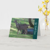 黒(く)尾(尾)鹿(しか)がすぐに元気になるノートカード カード (黄色い花)