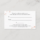 黒|のギフト券の魅力的なのどのばら色の金ゴールド 割引カード (裏面)