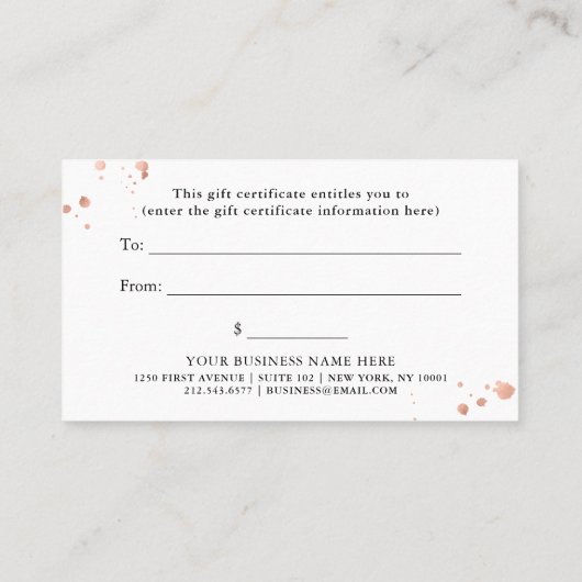 黒|のギフト券の魅力的なのどのばら色の金ゴールド 割引カード (裏面)