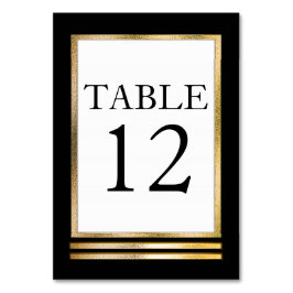 黒|のゴールド・トーンの|白くモダンでシンプルなエレガント テーブルナンバー