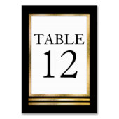 黒|のゴールド・トーンの|白くモダンでシンプルなエレガント テーブルナンバー (裏面)