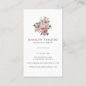 黒|の垂直のヴィンテージの暗い花柄 名刺 (裏面)