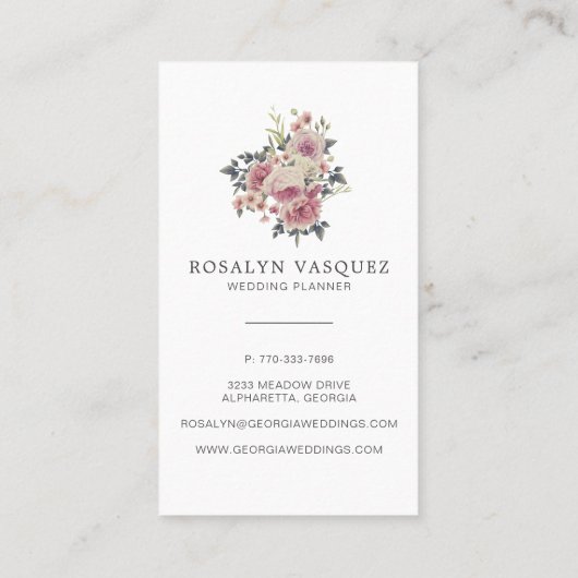 黒|の垂直のヴィンテージの暗い花柄 名刺 (裏面)