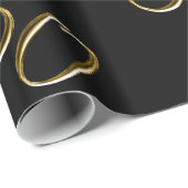 黒|の幸せな第50誕生日の金ゴールド50 ラッピングペーパー (ロールコーナー)