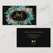 黒|の毛の魅力的な熱帯陸軍少佐の階級章 名刺 (正面/裏面)