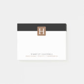 黒|の白い中心の割れたはっきりしたなモノグラム ポストイット (正面)