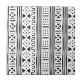 黒|の白人のアフリカ人のMudClothの刺激を受けたな拡張可能 タイル (正面)