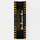 黒|の金ゴールドのストライプエレガントなビジネスブティック 横断幕 (縦)