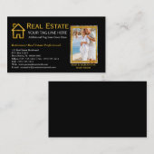 黒|の金ゴールドの不動産抵当不動産アジャン 名刺 (正面/裏面)