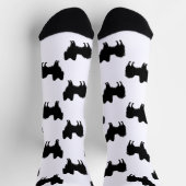 黒（または他の色）のパピロンのシルエットパターン ソックス (上部)