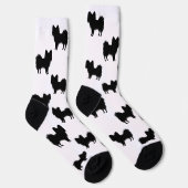 黒（または他の色）のパピロンのシルエットパターン ソックス (右)