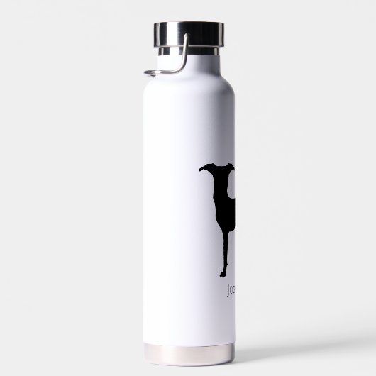 黒（または他の色）のIggyシルエットと名前 ウォーターボトル (右面)