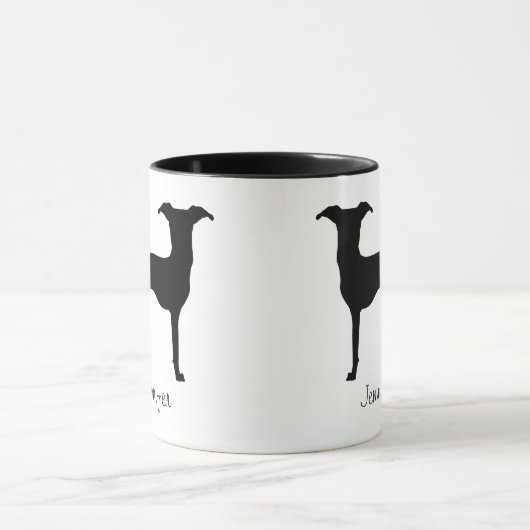 黒(または他の色)のIggyシルエットと名前 マグカップ (中央)