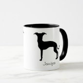 黒(または他の色)のIggyシルエットと名前 マグカップ (正面右)