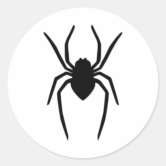 黒（または他の色）スパイダーシルエット ラウンドシール (正面)