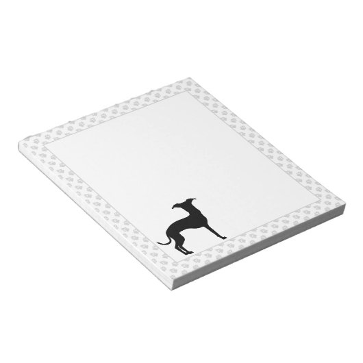 黒（または他の色）Iggyシルエットと前足 ノートパッド (アングル)