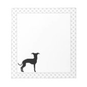 黒（または他の色）Iggyシルエットと前足 ノートパッド (正面)