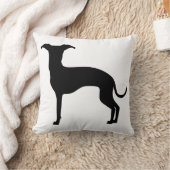 黒（または色）Greyhoundシルエットイタリアン(Greyhound Silhouette) クッション (ブランケット)