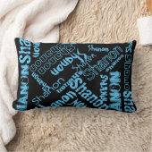 黒、アイスブルー、グレー枕名逆コラージュ ランバークッション (ブランケット)