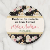 黒、アイボリー、ゴールドの花束 フェイバータグ (裏面)