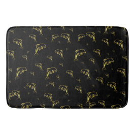 黒，イルカ，魚，自然,水中競技,デザイン, バスマット