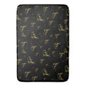 黒，イルカ，魚，自然,水中競技,デザイン, バスマット (正面縦)