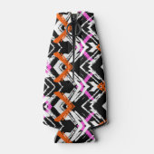 黒、オレンジ、およびピンクの手描き矢印パターン ボトルクーラー (裏面)