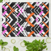 黒、オレンジ、ピンクの手描き矢印パターン キッチンタオル (折り畳み)