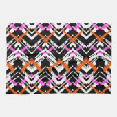 黒、オレンジ、ピンクの手描き矢印パターン キッチンタオル (横)