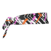 黒、オレンジ、ピンクの手描き矢印パターン タイヘッドバンド (回転270)