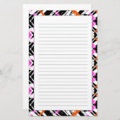 黒、オレンジ、ピンクの手描き矢印パターン 便箋 (正面/裏面)