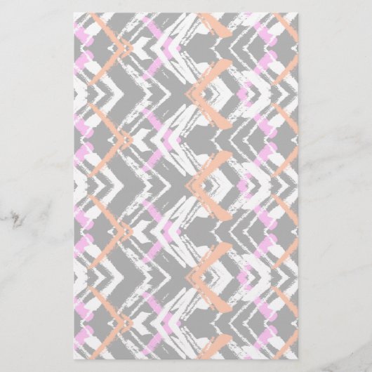 黒、オレンジ、ピンクの手描き矢印パターン 便箋 (正面)