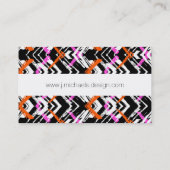 黒、オレンジ、ピンクの手描き矢印パターン 名刺 (裏面)