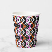 黒、オレンジ、ピンクの手描き矢印パターン 紙コップ (右)