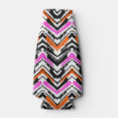 黒、オレンジ、ピンクの手書きシェブロン模様 ボトルクーラー (正面)