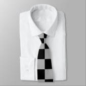 黒+グレーのチェック市松模様にボードパターン ネクタイ (タイ)