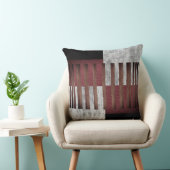 黒、グレー、および赤のジオメトリックストライプス クッション (椅子)