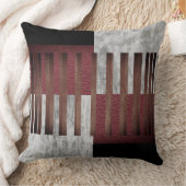 黒、グレー、および赤のジオメトリックストライプス クッション (ブランケット)