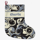 黒、グレー、クリーム色に塗りつぶす ラージクリスマスストッキング (正面)