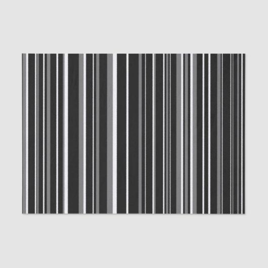 黒、グレー、白のバーコードのストライプ 薄葉紙 (正面)
