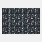 黒 / グレー / 白の抽象的なデザイン ラッピングペーパーシート (正面)