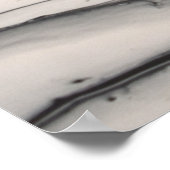 黒 グレー 白 水平 抽象 流体アート ポスター (角)