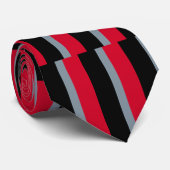 黒、グレー、赤の縦型タイストライプのプ ネクタイ (ロール)