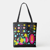 黒、グローブとダイヤモンドを混ぜた色 トートバッグ (裏面)