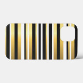 黒、ゴールド、白のヴィンテージストライプ Case-Mate iPhoneケース (裏面 (横))