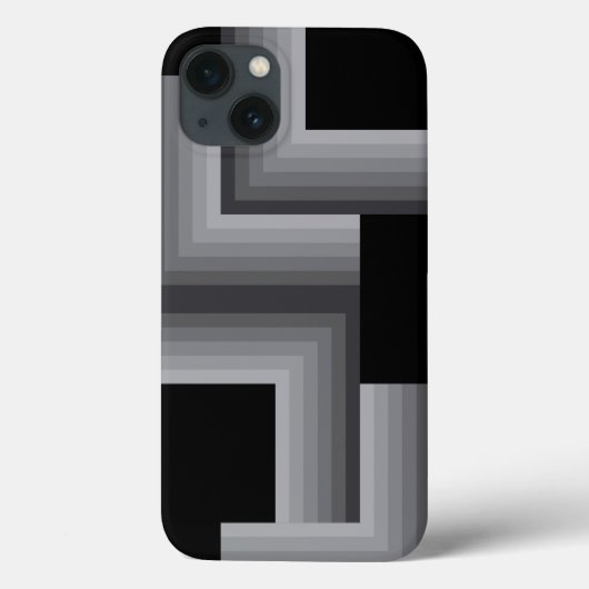 黒、シルバー、クール、ユニーク、おしゃれな四角形 Case-Mate iPhoneケース (裏面)