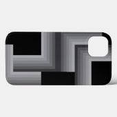 黒、シルバー、クール、ユニーク、おしゃれな四角形 Case-Mate iPhoneケース (裏面 (横))